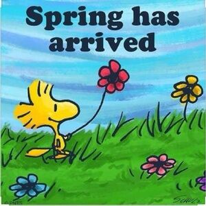 Woodstock Spring Garden Art Print - Bright Yellow Character